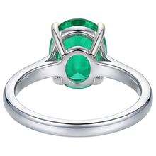Afbeelding in Gallery-weergave laden, Smaragd Ovaal Edelsteen Ring in Tweekleurig 14K Goud – achteraanzicht

