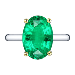 GIA-Gecertificeerd Edelsteen Ring – Smaragd 5 karaat Tweekleurig