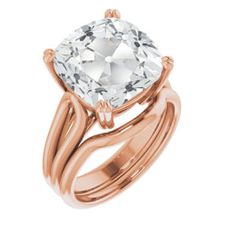 Elegant Aanzoek Ring met Antiek Cushion Fijne Diamant – 5 karaat