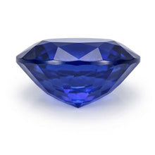 Afbeelding in Gallery-weergave laden, Ovaal Geslepen Royal Blue Saffier ring in Gold – profielaanzicht
