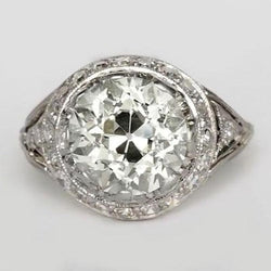 Jubileum Halo Ring Rond Oudgeslepen Natuurlijke Echte Diamant (Niet Labgekweekt) 4.25 Karaat