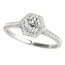 Jubileum Halo Ronde Oude Mijnwerker Echte Natuurlijke uit de a aarde gewonnen Diamanten Ring 3.50 Karaat