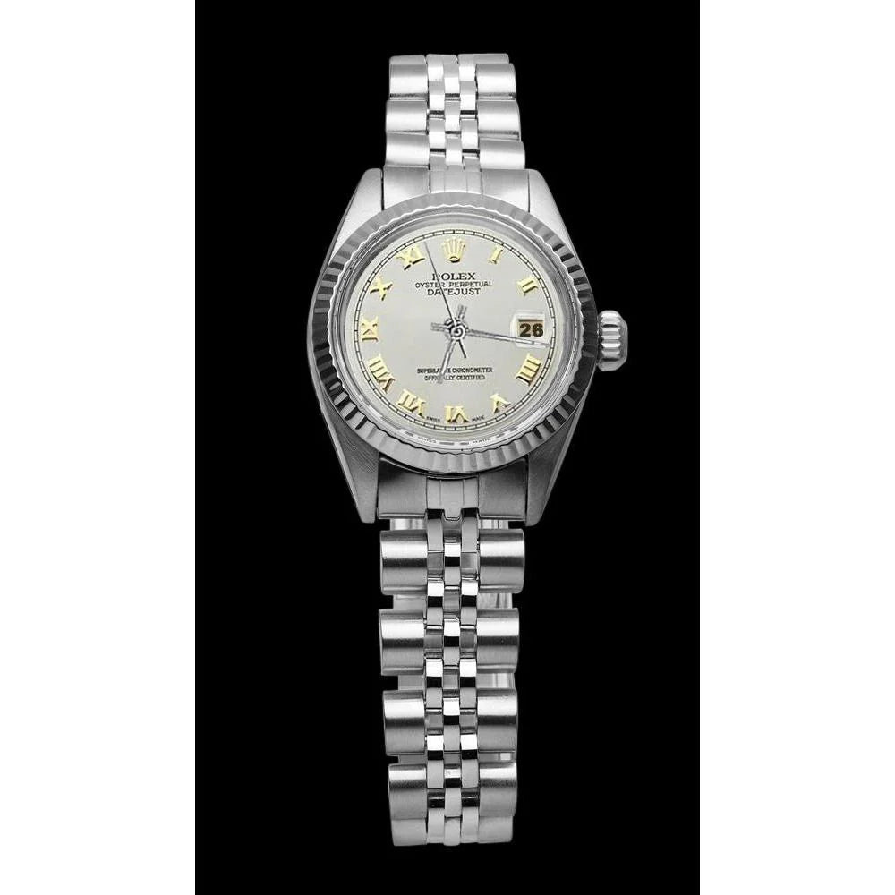 Jubileumarmband Roestvrij staal dames Rolex Datumjust horloge Romeinse wijzerplaat Rolex
