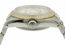 Afbeelding in Gallery-weergave laden, Jubileumarmband roestvrij staal en gouden Romeinse wijzerplaat Rolex Datumjust dameshorloge
