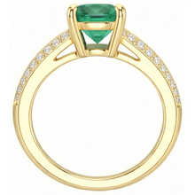 Afbeelding in Gallery-weergave laden, echte round smaragd 2.25karaat ring profielweergave
