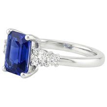 Afbeelding in Gallery-weergave laden, Jubileumring 5 Stenen Smaragd Blauwe Saffier &amp; Diamant 4 Karaat
