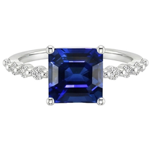 Afbeelding in Gallery-weergave laden, echte princess saffier 4karaat ring close-up detail
