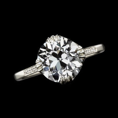 Jubileumring Rond Old Miner Natuurlijk Diamond Triple Prong Set 4 karaat