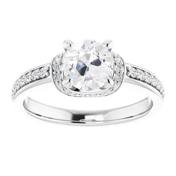 Jubileumring Rond Old Mine Cut Echt Diamond Prong Set 4,75 Karaat