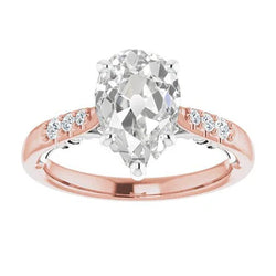 Natuurlijke Diamanten Ring 4.50ct - Tweekleurig 14K Goud