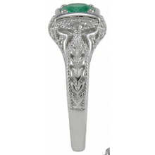 Afbeelding in Gallery-weergave laden, Jugendstil sieraden nieuwe ronde geslepen groene smaragd Natuurlijke echte diamanten ( niet in een laboratorium gekweekt ) ring
