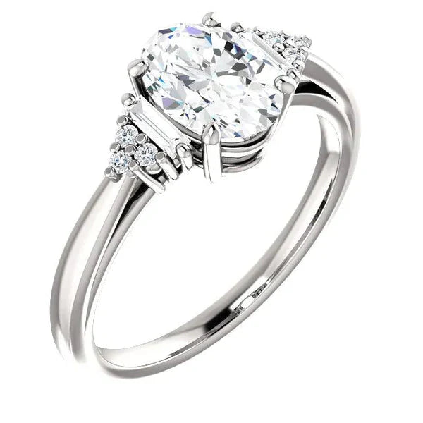 Kathedraal Instelling Echt Diamanten Verlovingsring 2.20 Karaat Vrouwen Sieraden