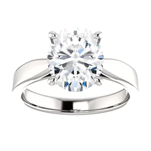 Afbeelding in Gallery-weergave laden, Kathedraal Instelling Solitaire Echt Diamanten Ring Ovaal 3.50 Karaat
