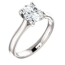 Afbeelding in Gallery-weergave laden, Kathedraal Instelling Solitaire Ovale Echt Diamanten Ring 3.50 Karaat Sieraden Nieuw
