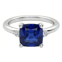 Afbeelding in Gallery-weergave laden, echte asscher diamant 2.75karaat ring zijaanzicht
