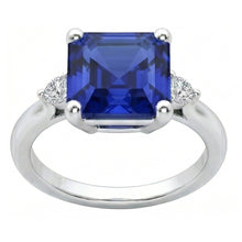 Afbeelding in Gallery-weergave laden, echte asscher diamant 2.75karaat ring close-up detail
