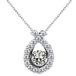 Hanger Halsketting 14K Witgoud – Briljant Old Mine Slijpvorm