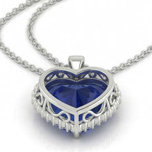 Afbeelding in Gallery-weergave laden, IGI GECERTIFICEERDE Koninklijk Blauwe Saffier Halo Hart Hanger
