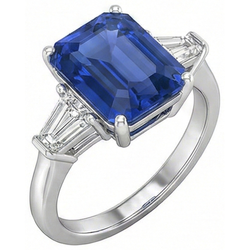 Korenbloem Blauwe Saffier Ring