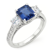 Afbeelding in Gallery-weergave laden, Korenbloem Saffier Edelsteen Ring – 14K Witgoud 5 karaat
