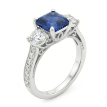 Afbeelding in Gallery-weergave laden, Korenbloem Saffier Edelsteen Ring – 14K Witgoud 5 karaat

