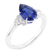 Afbeelding in Gallery-weergave laden, Korenbloem Saffier Gekleurde Steen Ring 2 karaat – 14K Witgoud
