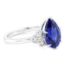 Afbeelding in Gallery-weergave laden, Korenbloem Saffier Gekleurde Steen Ring 2 karaat – 14K Witgoud
