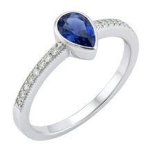 Afbeelding in Gallery-weergave laden, Kraagzetting Royal Blue Saffier Edelsteen Ring 1 karaat – 14

