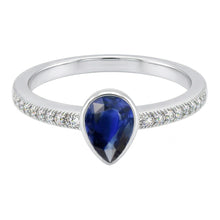 Afbeelding in Gallery-weergave laden, Kraagzetting Royal Blue Saffier Edelsteen Ring 1 karaat – 14
