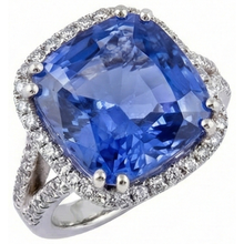 Afbeelding in Gallery-weergave laden, echte round tanzaniet 6karaat ring close-up detail
