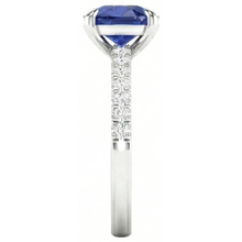 Afbeelding in Gallery-weergave laden, echte round saffier 2.90karaat ring op wit
