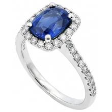 Afbeelding in Gallery-weergave laden, Kussen Ceylon Sapphire Diamanten Ring Gouden Sieraden 3.00 Ct
