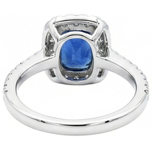 Afbeelding in Gallery-weergave laden, Kussen Ceylon Sapphire Diamanten Ring Gouden Sieraden 3.00 Ct

