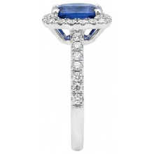 Afbeelding in Gallery-weergave laden, Kussen Ceylon Sapphire Diamanten Ring Gouden Sieraden 3.00 Ct
