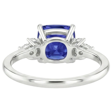 Afbeelding in Gallery-weergave laden, echte cushion saffier 3.25karaat ring op wit
