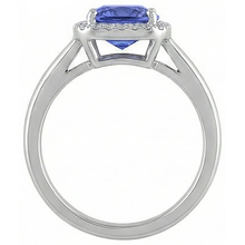 Afbeelding in Gallery-weergave laden, echte round tanzaniet 6.50karaat ring met diamantaccenten
