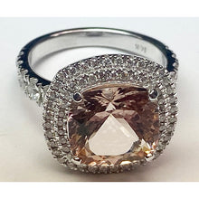 Afbeelding in Gallery-weergave laden, Kussen Morganite Diamant Ring

