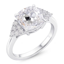 Afbeelding in Gallery-weergave laden, Kussen Natuurlijke uit de aarde gewonnen Diamant Adelaarsklauw Ring Oud Europees Geslepen Witgoud Prong Zetting
