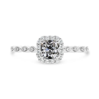 Kussen Old Mine Cut Echt Diamond Halo Ring 3,50 Karaat 14K Goud