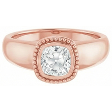 Afbeelding in Gallery-weergave laden, Kussen Oude Mijnwerker Natuurlijke uit de aarde gewonnen Diamanten Solitaire Ring Lunette met Kraaltjes Stijl 2 Karaat
