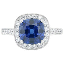 Afbeelding in Gallery-weergave laden, echte round saffier 3.50karaat ring zijaanzicht
