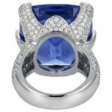 Afbeelding in Gallery-weergave laden, echte round tanzaniet 8.50karaat ring op wit
