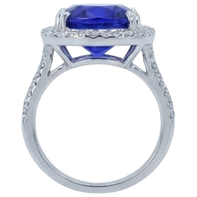 Afbeelding in Gallery-weergave laden, echte round tanzaniet 6.50karaat ring op wit
