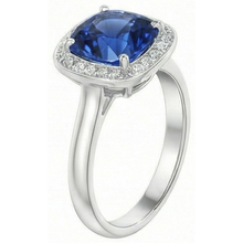 Afbeelding in Gallery-weergave laden, echte round saffier 3karaat ring op wit

