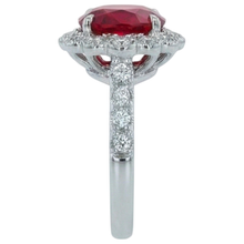 Afbeelding in Gallery-weergave laden, echte round robijn 2.45karaat ring close-up detail
