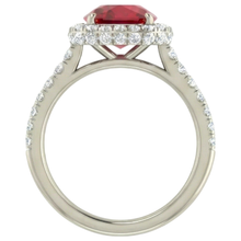 Afbeelding in Gallery-weergave laden, Kussenslijpsel Rode Robijn IGI GECERTIFICEERD Met Diamanten Ring 10.75 Karaat Sieraden Witgoud
