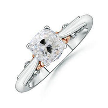 Afbeelding in Gallery-weergave laden, Kussen Echt Diamond Old Miner Ring Solitaire 1,50 Karaat Filigraan Tweekleurig
