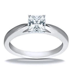 Kussen Geslepen Solitaire Echt Diamanten Jubileumring 1,25 Ct Witgoud