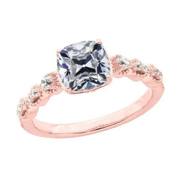 Kussen Old Mine Cut Echt Diamond Ring Rose Goud 4.75 Karaat Sieraden