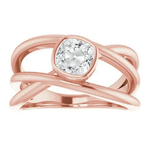 Afbeelding in Gallery-weergave laden, Kussen Old Miner Echt Diamond Solitaire Ring Bezel Set Goud 2,50 Karaat
